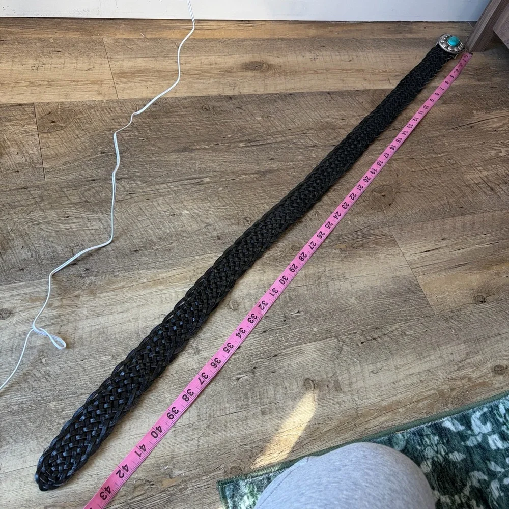 MNG Tropez Leather Woven Belt - Picture 2 of 15